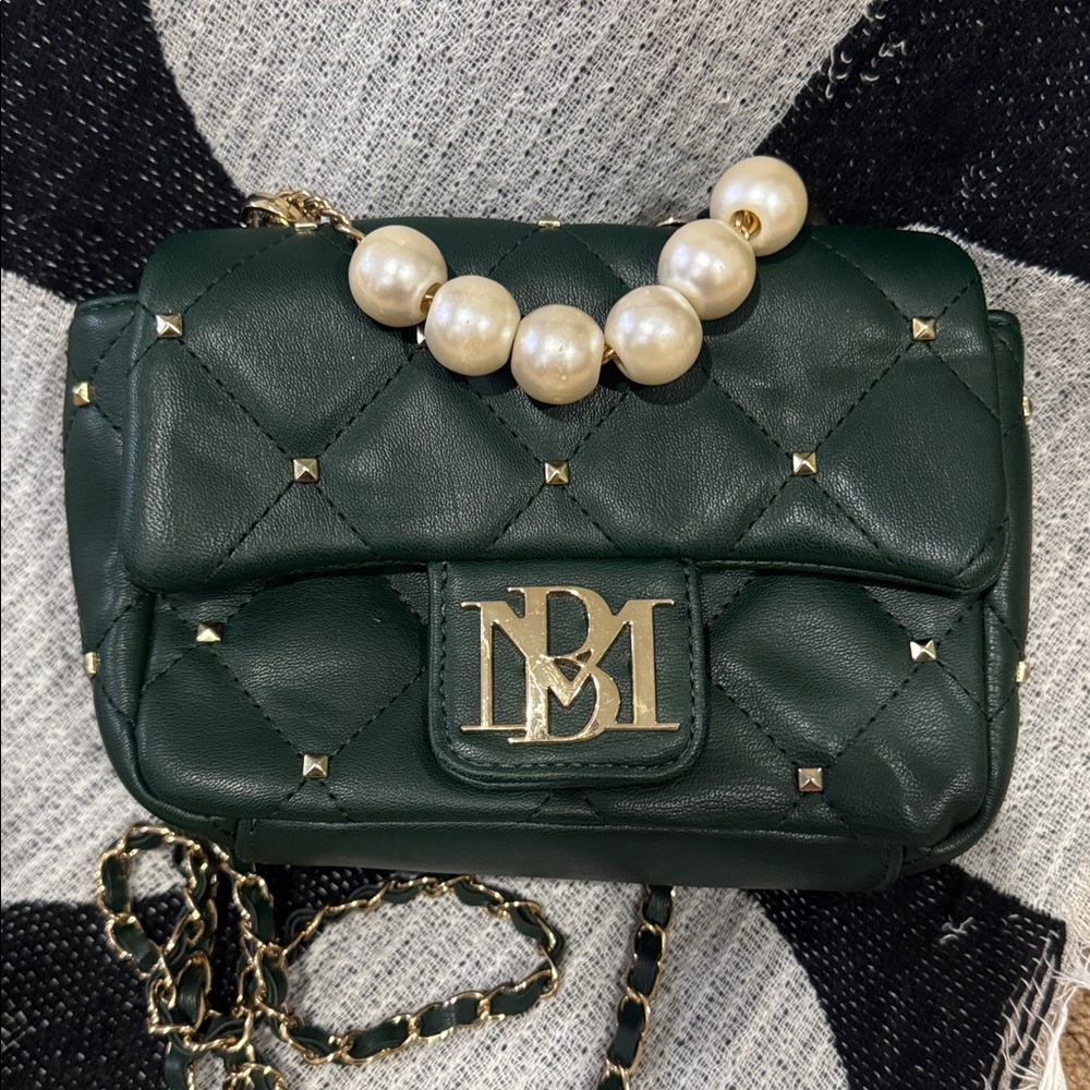 Badgley Mischka Green Mini Bag with Gold Accents